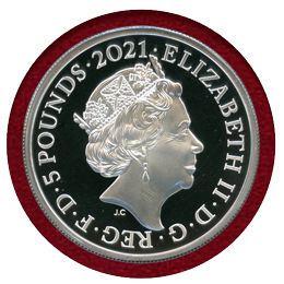 イギリス 2021年 5ポンド(2oz) 銀貨 プルーフ ゴシッククラウン 肖像