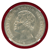 ドイツ ザクセン 1871B ターラー銀貨 Victory ヨハン王 NGC MS62