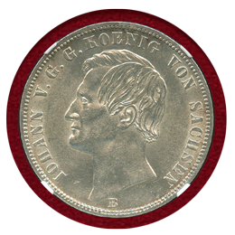 ドイツ ザクセン 1871B ターラー銀貨 Victory ヨハン王 NGC MS62