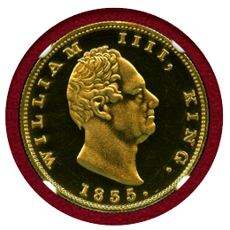 英領インド 1835年 2モハール 金貨 リストライク ウィリアム4世 NGC PF66CAMEO