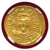 ビザンチン 602-610 ソリダス 金貨 Phocas NGC AU
