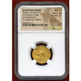 ビザンチン 602-610 ソリダス 金貨 Phocas NGC AU