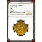 ドイツ ニュルンベルク (1700) GFN 2ラムダカット 神の子羊 NGC MS61