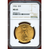 アメリカ 1926年 20ドル 金貨 セントゴーデンス NGC MS65