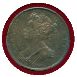 イギリス 1703年 1/2クラウン 銀貨 アン女王 VIGO PCGS XF40