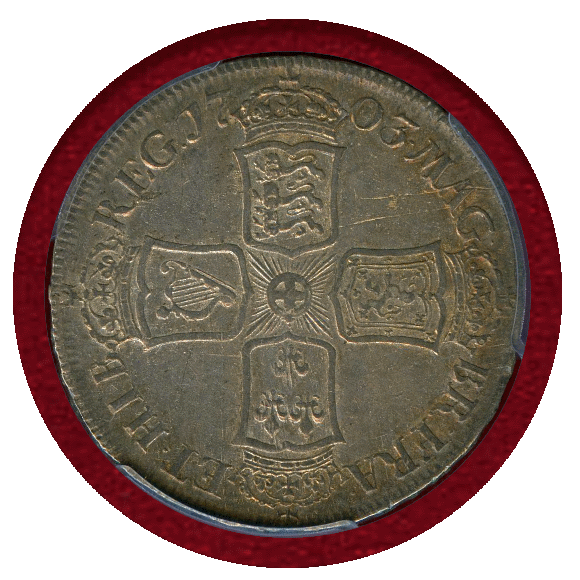 JCC | ジャパンコインキャビネット / イギリス 1703年 1/2クラウン 銀貨 アン女王 VIGO PCGS XF40