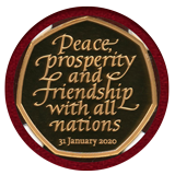 イギリス 2020年 50ペンス ピエフォー金貨 EU離脱 NGC PF70UC ER