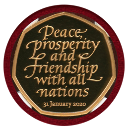 イギリス 2020年 50ペンス ピエフォー金貨 EU離脱 NGC PF70UC ER