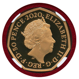 イギリス 2020年 50ペンス ピエフォー金貨 EU離脱 NGC PF70UC ER
