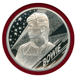 イギリス 2020年 10ポンド(5オンス) 銀貨 プルーフ デヴィッド・ボウイ PF70UC