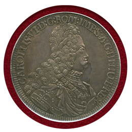 神聖ローマ帝国 オーストリア 1721年 ターラー 銀貨 カール6世 NGC MS62