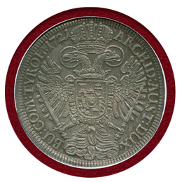 神聖ローマ帝国 オーストリア 1721年 ターラー 銀貨 カール6世 NGC MS62