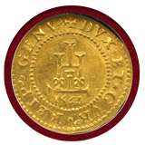 イタリア ジェノヴァ 1563年 1/2ドッピア 金貨 NGC MS61