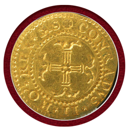 イタリア ジェノヴァ 1563年 1/2ドッピア 金貨 NGC MS61