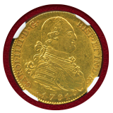 スペイン 1791M MF 4エスクード金貨 カルロス4世 NGC MS61