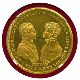 ロシア 1813年 ライプツィヒの戦い戦勝記念メダル ギルト NGC MS63