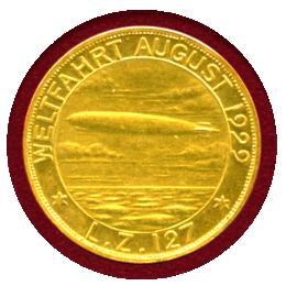 【SOLD】ドイツ ワイマール共和国 1929年 金メダル ツェッペリン ワールドツアー記念
