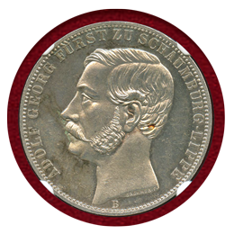 ドイツ シャウムブルク=リッペ侯国 1865年 ターラー銀貨 NGC MS61