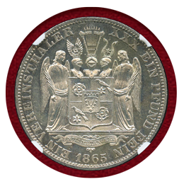 ドイツ シャウムブルク=リッペ侯国 1865年 ターラー銀貨 NGC MS61
