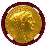 プトレマイオス朝 紀元前270-268 アルシノエ2世 オクタドラクマ 金貨 AU