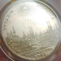 【SOLD】ドイツ ニュルンベルク 1742PGN ターラー 銀貨 都市景観 PCGS MS62