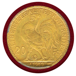 フランス 1912年 20フラン 金貨 マリアンヌ PCGS AU58