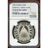 【SOLD】オーストリア 1982 500シリング銀貨 Mariazell聖堂 PF68UC