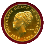 モナコ 1982 10フラン 金貨 試作貨 グレース王妃 PCGS SP69