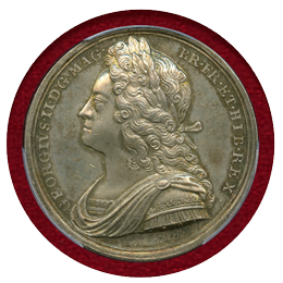 【SOLD】イギリス 1727年 銀メダル ジョージ2世戴冠式 PCGS SP64