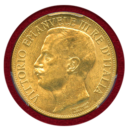 【SOLD】イタリア 1911R 50リレ 金貨 王国建国50周年記念 PCGS MS62