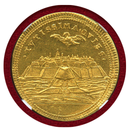 オーストリア 1715-Dated 2ダカット金メダル カールスブルク要塞建設 MS62