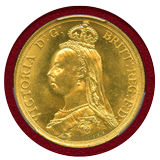 イギリス 1887年 2ポンド 金貨 ヴィクトリア ジュビリーヘッド PCGS MS63