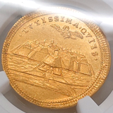 オーストリア 1715-Dated 2ダカット金メダル カールスブルク要塞建設 MS62