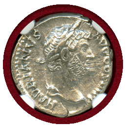 ローマ帝国 117-138年 デナリウス 銀貨 ハドリアヌス NGC AU