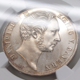 ドイツ バイエルン 1855年 2グルデン 銀貨 マドンナ像修復記念 NGC MS62PL