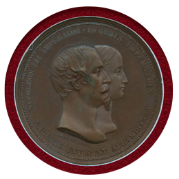 【SOLD】イギリス 1855年 ヴィクトリア女王、ナポレオン3世 銅メダル MS63BN