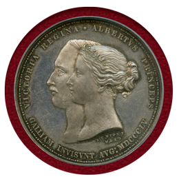 【SOLD】イギリス 1855年 ヴィクトリア女王、ナポレオン3世 銀メダル SP63