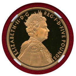 イギリス 2012年 5ポンド 金貨 エリザベス2世即位60年記念 NGC PF69UC