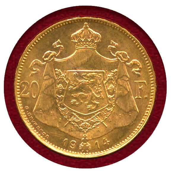 Jcc ジャパンコインキャビネット ベルギー 1914 Position A フラン 金貨 アルベール1世