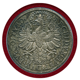 【SOLD】1680-86年 オーストリア 神聖ローマ帝国 2ターラー銀貨 NGC MS62