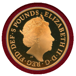 イギリス 2017年 £5 金貨 エリザベス2世 サファイアジュビリー PCGS PR69DCAM