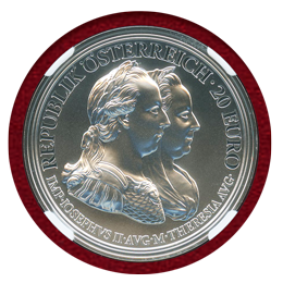 オーストリア 2018年 20ユーロ銀貨 マリア・テレジア生誕 300周年 PF70
