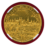 神聖ローマ帝国 レーゲンスブルク (1742-45) ダカット金貨 カール7世 都市景観 MS63