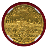 神聖ローマ帝国 レーゲンスブルク (1742-45) 2ダカット金貨 カール7世 都市景観 MS62