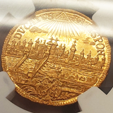 神聖ローマ帝国 レーゲンスブルク (1742-45) 2ダカット金貨 カール7世 都市景観 MS62