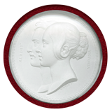 イギリス 1840年 ヴィクトリア&アルバートご成婚記念 銀メダル カプセル入り SP66