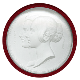 イギリス 1840年 ヴィクトリア&アルバートご成婚記念 銀メダル カプセル入り SP66