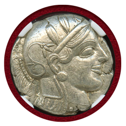 【SOLD】古代ギリシャ アッティカ アテネ 455-440BC 4ドラクマ フクロウ Ch XF