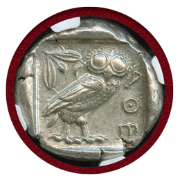 【SOLD】古代ギリシャ アッティカ アテネ 455-440BC 4ドラクマ フクロウ Ch XF