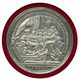ドイツ アウグスブルク 1730年 ホワイトメタル 都市景観メダル PCGS MS64